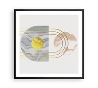 Cuadro Poster de Pared 60x60cm Póster Marco moderno dorado abstracto Wall Art