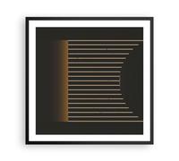 Cuadro Poster de Pared 60x60cm Póster Marco Moderno Negro Amarillo Wall Art