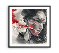 Cuadro Poster de Pared 60x60cm Póster Marco mujer cara arte Wall Art Prints