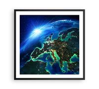 Cuadro Poster de Pared 60x60cm Póster Marco Noche espacio mundo vista Wall Art