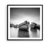 Cuadro Poster de Pared 60x60cm Póster Marco Łódź Naufragio Barco Wall Art Prints