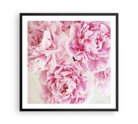 Cuadro Poster de Pared 60x60cm Póster Marco Paeonia Un ramo Flores Wall Art
