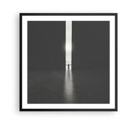 Cuadro Poster de Pared 60x60cm Póster Marco Puerta Hombre Luz Wall Art Prints