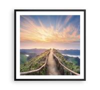 Cuadro Poster de Pared 60x60cm Póster Marco Sendero Montaña Azores Wall Art