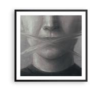 Cuadro Poster de Pared 60x60cm Póster Marco Símbolo Boca Discurso Wall Art