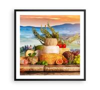 Cuadro Poster de Pared 60x60cm Póster Marco Toscana queso fruta italia Wall Art