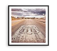 Cuadro Poster de Pared 60x60cm Póster Marco USA ruta 66 viaje Wall Art Prints