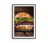 Cuadro Poster de Pared 61x91cm Americano hamburguesa comida barbacoa Wall Art