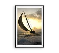 Cuadro Poster de Pared 61x91cm buque la puesta del sol sol paisaje Wall Art