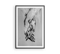 Cuadro Poster de Pared 61x91cm Escrito A Mano Manos Blanco Y Negro Wall Art
