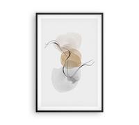 Cuadro Poster de Pared 61x91cm Marco Abstracto Minimalista Acuarela Wall Art