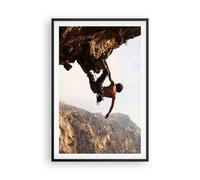 Cuadro Poster de Pared 61x91cm Marco Escalada Extremo Montañas Grecia Wall Art
