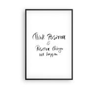 Cuadro Poster de Pared 61x91cm Marco Lema Pensamiento Positivamente Wall Art