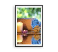 Cuadro Poster de Pared 61x91cm Marco Naturaleza relajación spa velas Wall Art