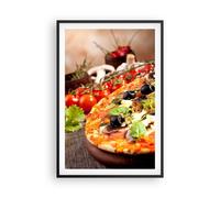 Cuadro Poster de Pared 61x91cm Marco Pizza comida Italia la tradición Wall Art