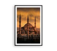 Cuadro Poster de Pared 61x91cm Marco Puesta de sol estambul pavo viaje Wall Art