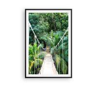 Cuadro Poster de Pared 61x91cm Marco Zona intertropical selva puente Wall Art