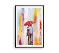 Cuadro Poster de Pared 61x91cm Póster Marco amantes paraguas Wall Art Prints