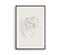 Cuadro Poster de Pared 61x91cm Póster Marco Art. Línea Beso Wall Art Prints