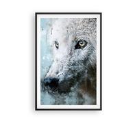 Cuadro Poster de Pared 61x91cm Póster Marco Blanco El Lobo Imagen Wall Art