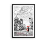 Cuadro Poster de Pared 61x91cm Póster Marco Catedral Berlín Amantes Wall Art