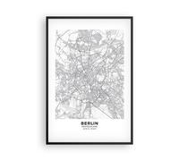 Cuadro Poster de Pared 61x91cm Póster Marco Ciudad Mapa Berlín Wall Art Prints