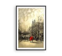 Cuadro Poster de Pared 61x91cm Póster Marco ciudad mujer amante Wall Art Prints