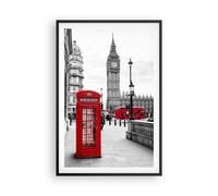Cuadro Poster de Pared 61x91cm Póster Marco Cobertizo Teléfono Londres Wall Art
