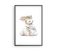 Cuadro Poster de Pared 61x91cm Póster Marco Conejo Liebre Infantil Wall Art