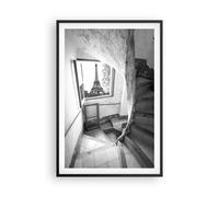 Cuadro Poster de Pared 61x91cm Póster Marco Escaleras Torre Eiffel Wall Art
