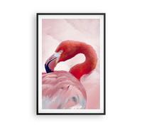 Cuadro Poster de Pared 61x91cm Póster Marco Flamenco Ave Retrato Wall Art Prints