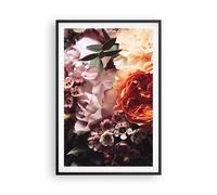 Cuadro Poster de Pared 61x91cm Póster Marco flores cereales rosas Wall Art