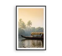Cuadro Poster de Pared 61x91cm Póster Marco India Barco Río Wall Art Prints