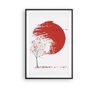 Cuadro Poster de Pared 61x91cm Póster Marco Japón Flor Cerezas Wall Art Prints