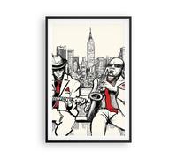 Cuadro Poster de Pared 61x91cm Póster Marco jazz musica musico Wall Art Prints