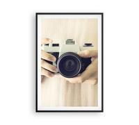 Cuadro Poster de Pared 61x91cm Póster Marco La Cámara Retro Fotografía Wall Art