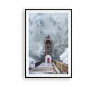 Cuadro Poster de Pared 61x91cm Póster Marco Linterna Mar Tormenta Wall Art