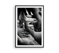 Cuadro Poster de Pared 61x91cm Póster Marco Manos Tolerancia Comunidad Wall Art