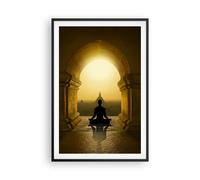 Cuadro Poster de Pared 61x91cm Póster Marco Meditación Templo Sombra Wall Art