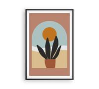 Cuadro Poster de Pared 61x91cm Póster Marco Minimalista Ventana Flor Wall Art