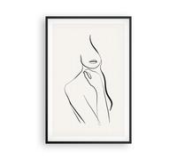 Cuadro Poster de Pared 61x91cm Póster Marco Mujer Esbozo Dibujo Wall Art Prints