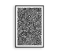 Cuadro Poster de Pared 61x91cm Póster Marco Op Art. Negro Blanco Wall Art Prints