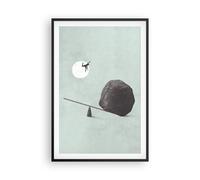 Cuadro Poster de Pared 61x91cm Póster Marco Piedra Palanca Física Wall Art