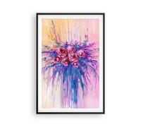 Cuadro Poster de Pared 61x91cm Póster Marco Ramo Flores Rosas Wall Art Prints