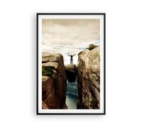 Cuadro Poster de Pared 61x91cm Póster Marco Rocas Pico Nubes Wall Art Prints