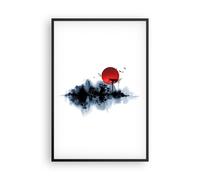 Cuadro Poster de Pared 61x91cm Póster Marco rojo sol puerta Wall Art Prints