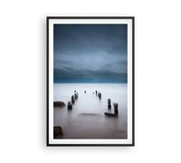Cuadro Poster de Pared 61x91cm Póster Marco Rompeolas Niebla Noche Wall Art