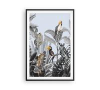 Cuadro Poster de Pared 61x91cm Póster Marco Selva Animales Tucanes Wall Art