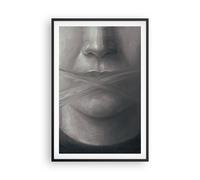 Cuadro Poster de Pared 61x91cm Póster Marco Símbolo Boca Discurso Wall Art