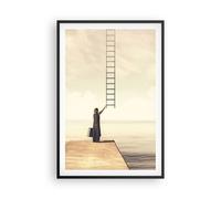 Cuadro Poster de Pared 61x91cm Póster Marco Símbolo Mujer Escalera Wall Art